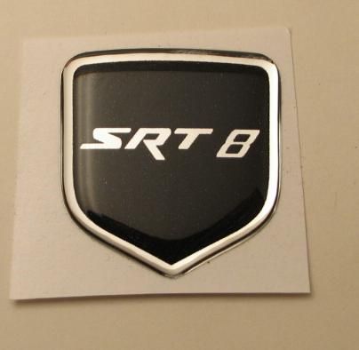 3D Black SRT8 Steering Wheel Badge 05-10 Dodge Vehicles - Click Image to Close